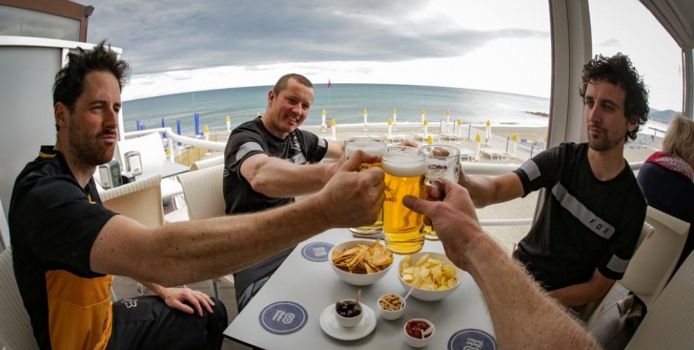beers at the beach in Pietra ligure