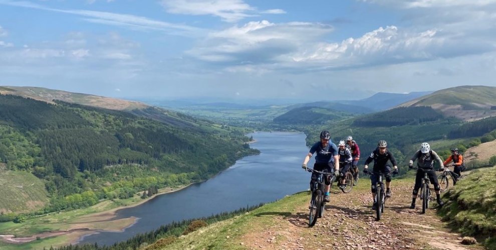 Mountain bike climb in Brecon Beacons