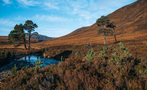 Beautiful scenery on mountain bike trip in the Cairngorms