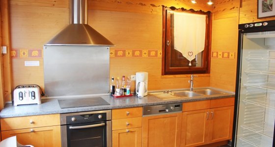 kitchen in self catered morzine mtb beds
