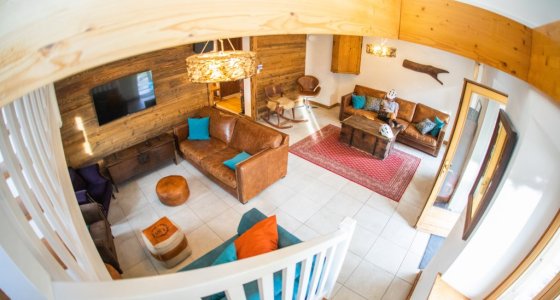 LIVING AREA IN CHALET FIVE25 IN MORZINE MTBBEDS