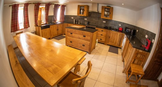 kitchen and cooking area in chalet five 25 morzine