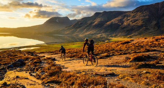 descending into the torridon sunset