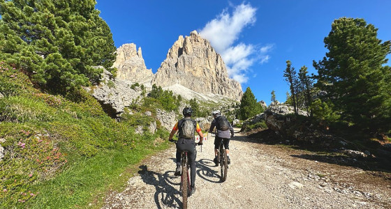 Dolomites mtb climbing