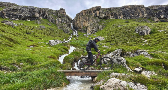 Dolomites mtb waterfall