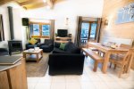 Cosy lounge and dining area in Morzine MTB Holiday