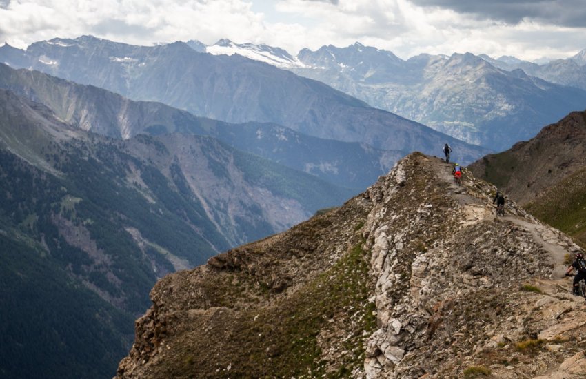 Pila famous ridgeline trail in italy