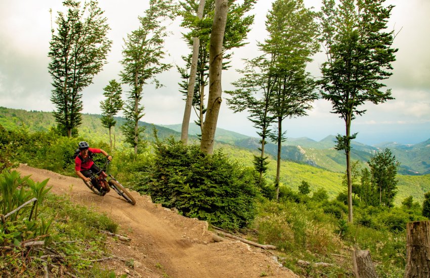 Finale Ligure mountain bike trail in Italy